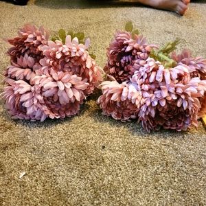 2 medium mauve flower bouquets